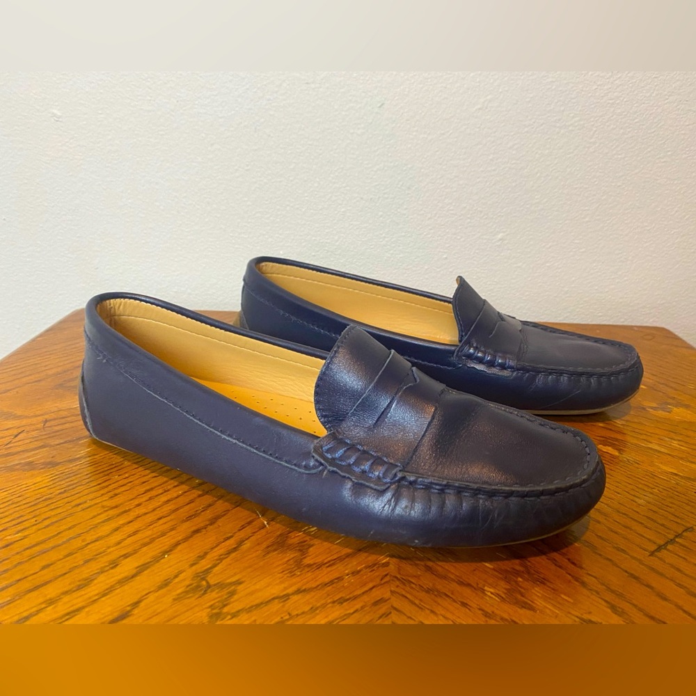 Talbot leather Navy Loafers 8.5